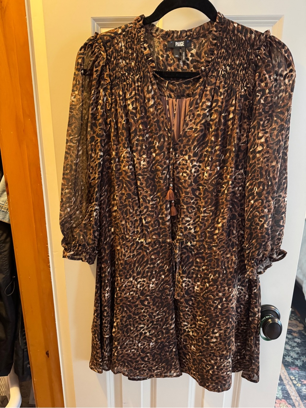 PAIGE Brown Leopard Print Dress XS